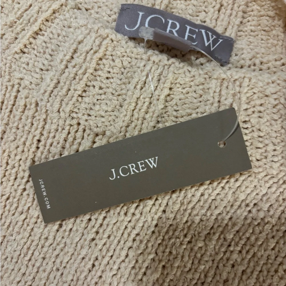 J. Crew Wide Rib Crewneck Sweater in Ivory Size Medium. NWT